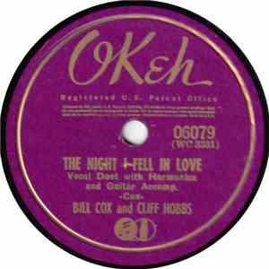 Bill Cox and Cliff Hobbs - The Night I Fell In Love / Darling Rose Marie album