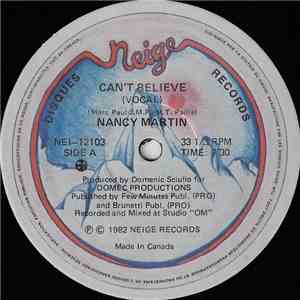Nancy Martin - Can't Believe album