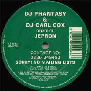 DJ Phantasy & DJ Carl Cox - Remix Of Jepron album