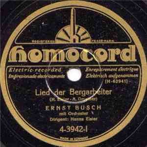 Ernst Busch - Lied Der Bergarbeiter / Lied Der Arbeitslosen album