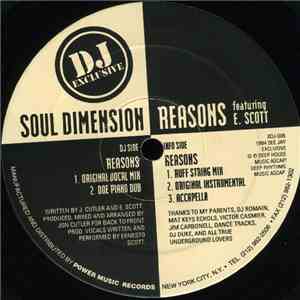Soul Dimension Featuring E. Scott - Reasons album