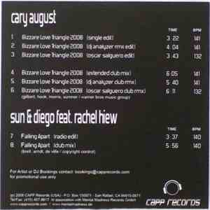 Cary August / Sun & Diego Featuring Rachel Hiew - Bizarre Love Triangle / Falling Apart album