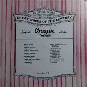 Sigrid Onegin - Sigrid Onegin Sings Contralto album