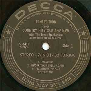 Ernest Tubb With The Texas Troubadours - Ernest Tubb Sings Country Hits Old And New album