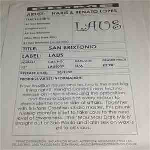 Haris & Renato Lopes - Sao Brixtonio album