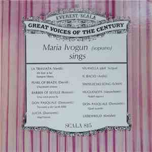 Maria Ivogün - Maria Ivogün (Soprano) Sings album