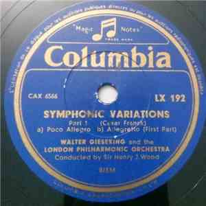 Walter Gieseking, The London Philharmonic Orchestra Conducted By Sir Henry J. Wood - Symphonic Variations album