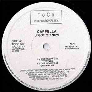 Cappella - U Got 2 Know album