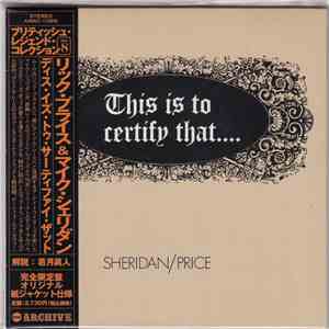 Sheridan / Price - This Is To Certify That... album
