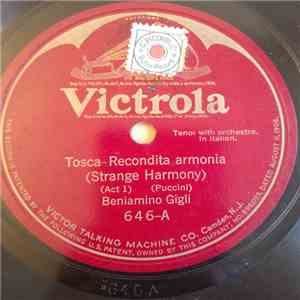 Beniamino Gigli - Recondita Armonia = Strange Harmony / Apri La Tua Finestra = Open They Lattice Window album