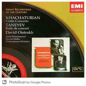 David Oistrach, Sergey Ivanovich Taneyev, Aram Khatchaturian, Nicolai Malko, Philharmonia Orchestra - Khatchaturian Violin Concerto, Taneyev Suite de Concert album