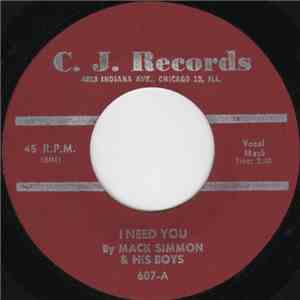 Mack Simmon & His Boys - I Need You / Jumping At Cadillac album
