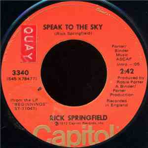 Rick Springfield - Speak To The Sky album