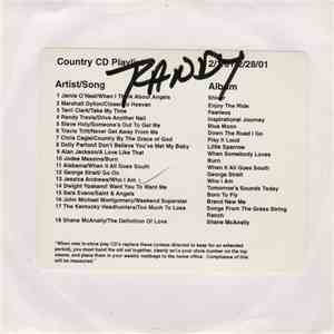 Various - Country CD Playlist 2/1/01-2/28/01 album