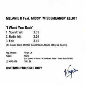 Melanie B Featuring Missy "Misdemeanor" Elliot - I Want You Back album