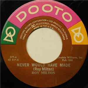 Roy Milton - I Never Would Have Made It album