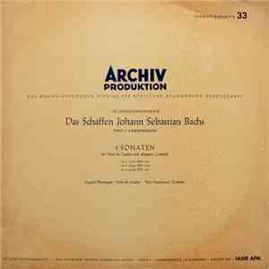 Johann Sebastian Bach − August Wenzinger, Fritz Neumeyer - 3 Sonaten Für Viola Da Gamba Und Obligates Cembalo album