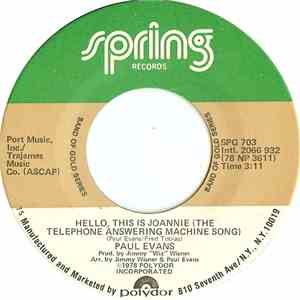 Paul Evans - Hello, This Is Joannie (The Telephone Answering Machine Song) album