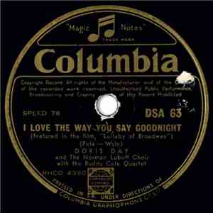 Doris Day With Norman Luboff Choir And The Buddy Cole Quartet - I Love The Way You Say Goodnight / In A Shanty In Old Shanty Town album