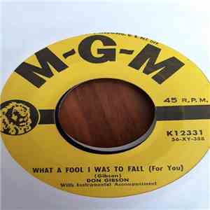 Don Gibson - What A Fool I Was To Fall / I Believed In You album
