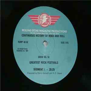 Various - The Continuous History Of Rock And Roll #52 "Greatest Rock Festivals" album