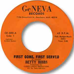 Betty Bibbs - First Come, First Served album