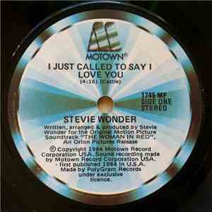 Stevie Wonder - I Just Called To Say I Love You album