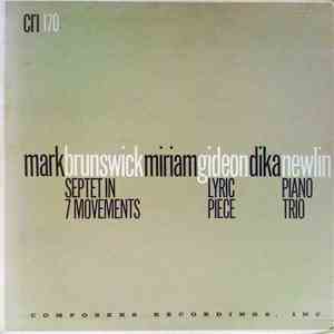 Fritz Jahoda, William Strickland, London Czech Trio - Works By Brunswick, Gideon And Newlin album