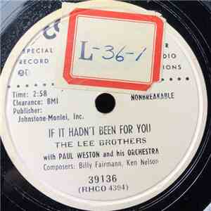 The Lee Brothers With Paul Weston And His Orchestra - If It Hadn't Been For You / Hullabaloo album