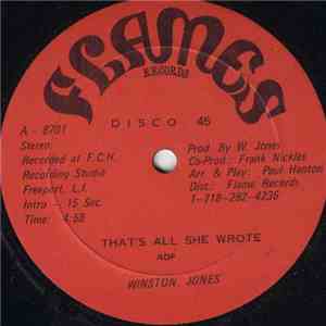 Winston Jones  - That's All She Wrote album
